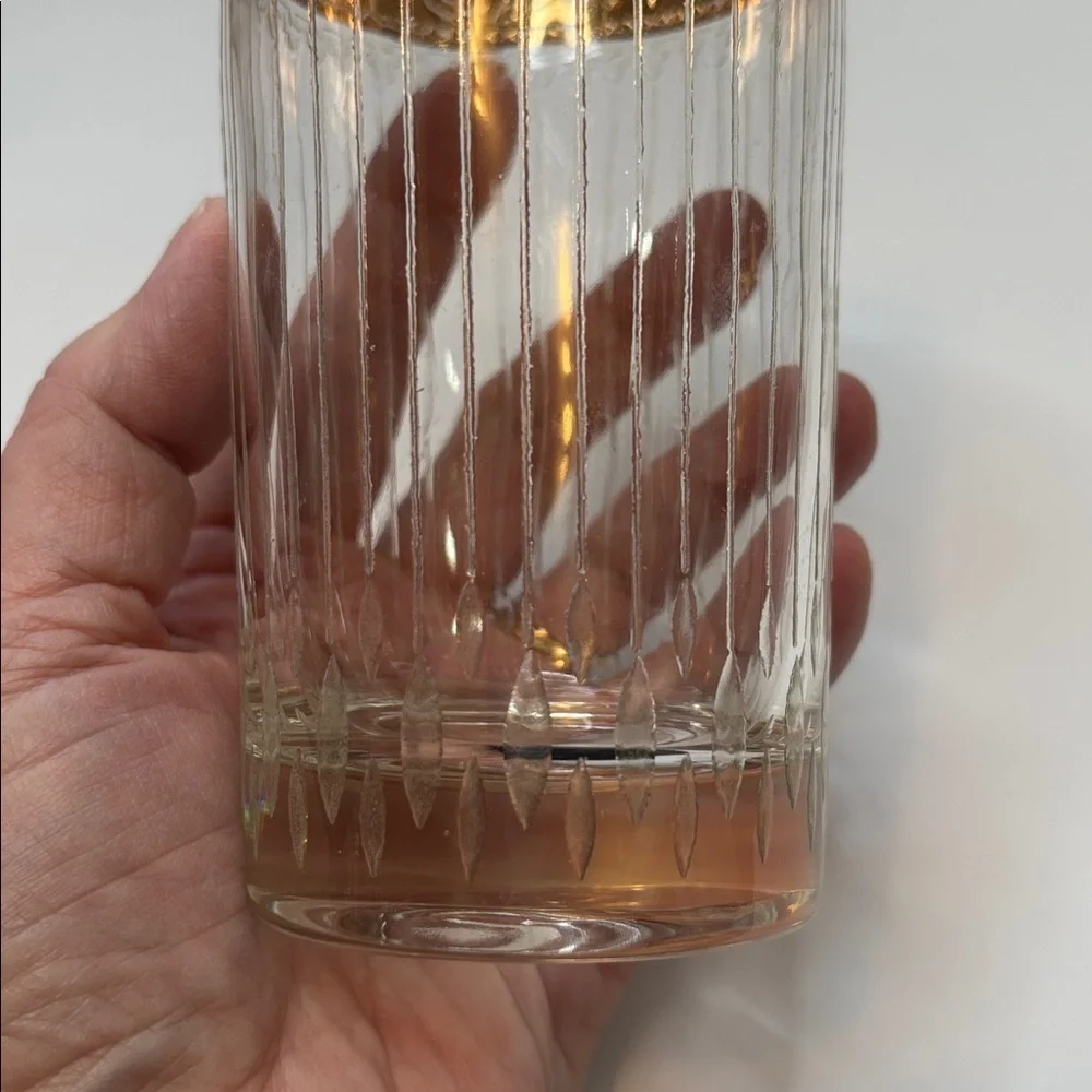 CULVER TYROL VINTAGE HIGHBALL GLASSES 22KT GOLD RIM - Picture 5 of 6